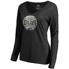 Tampa Bay Rays Women's Cooperstown Collection Slider Long Sleeve V-Neck T-Shirt - MLB