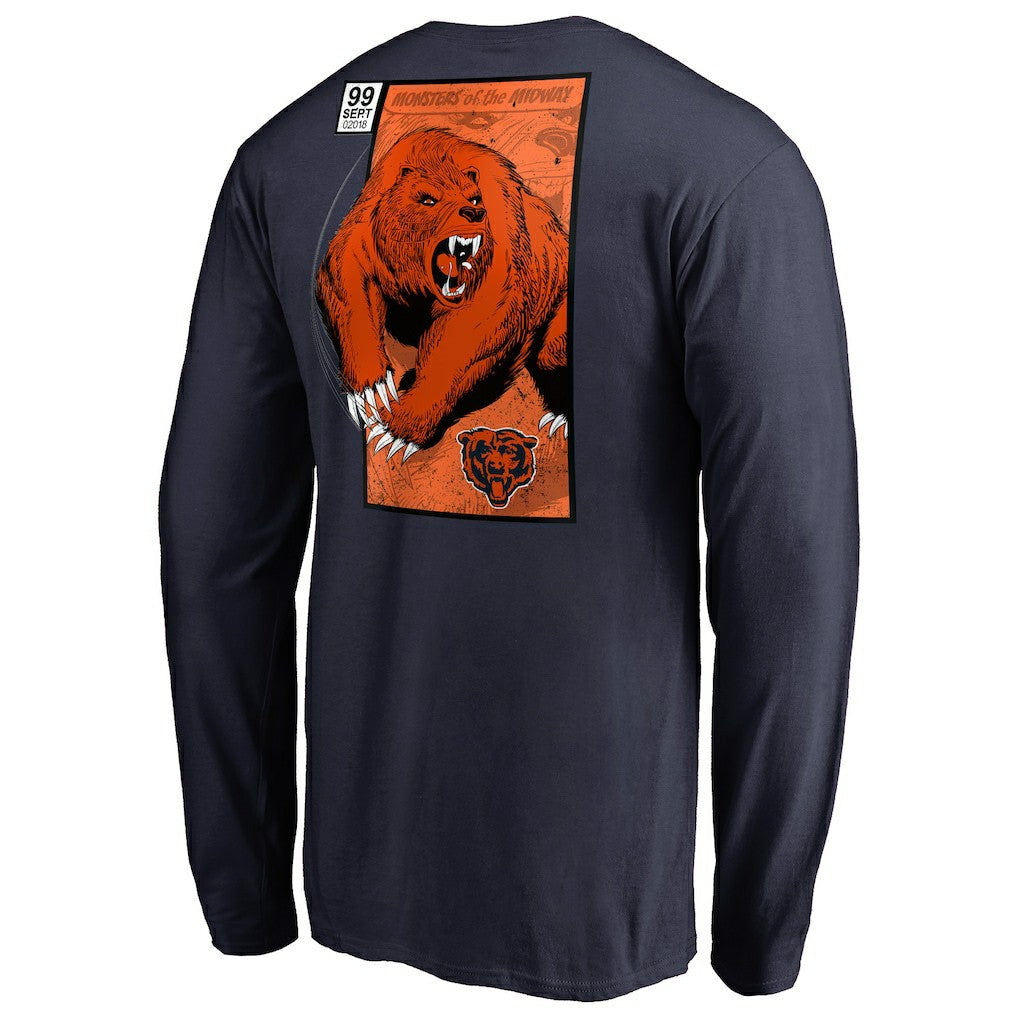 Chicago Bears Midway Monster Long Sleeve T-Shirt Navy | NFL