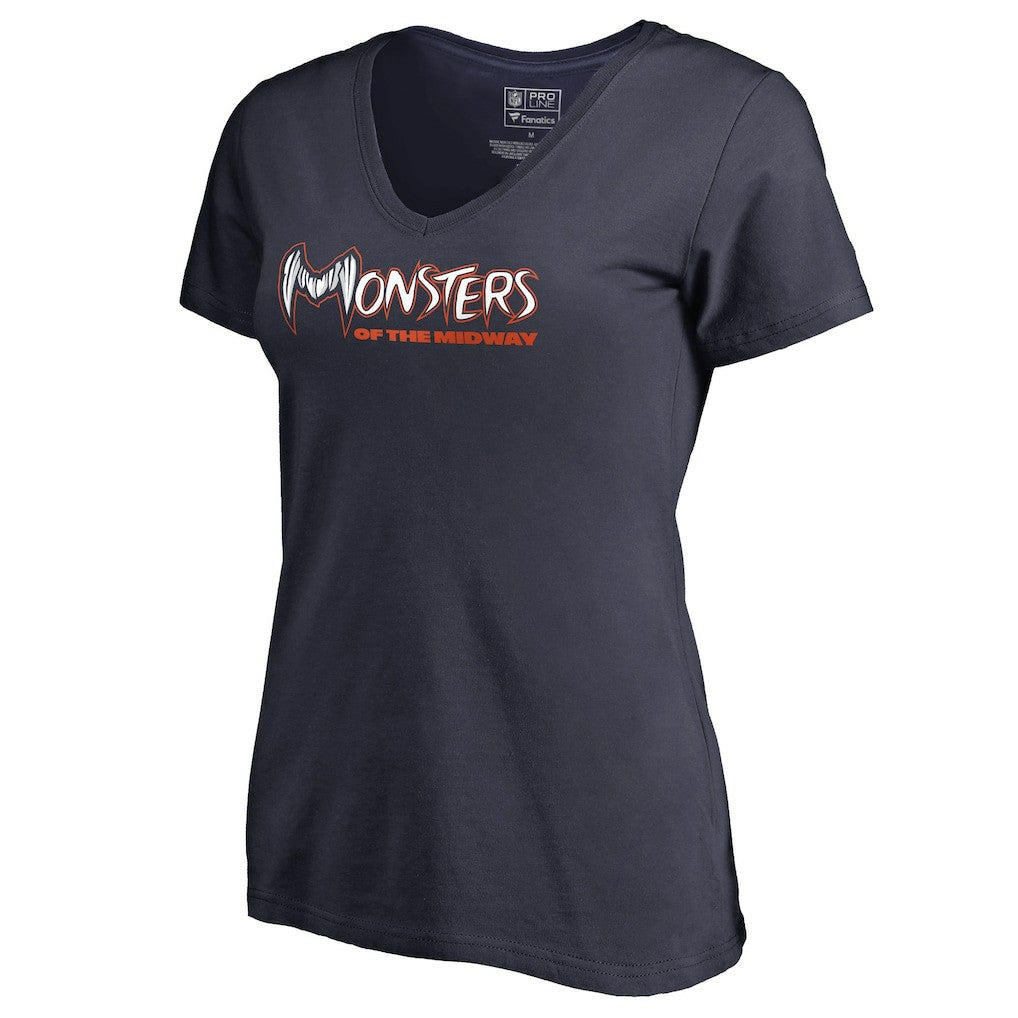 Chicago Bears Women's Monsters V-Neck T-Shirt Navy | NFL