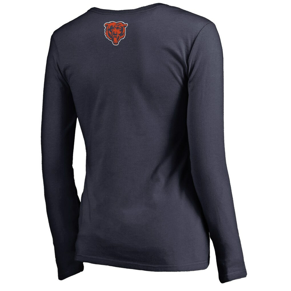 Chicago Bears Women's Monsters Long Sleeve V-Neck T-Shirt Navy | NFL