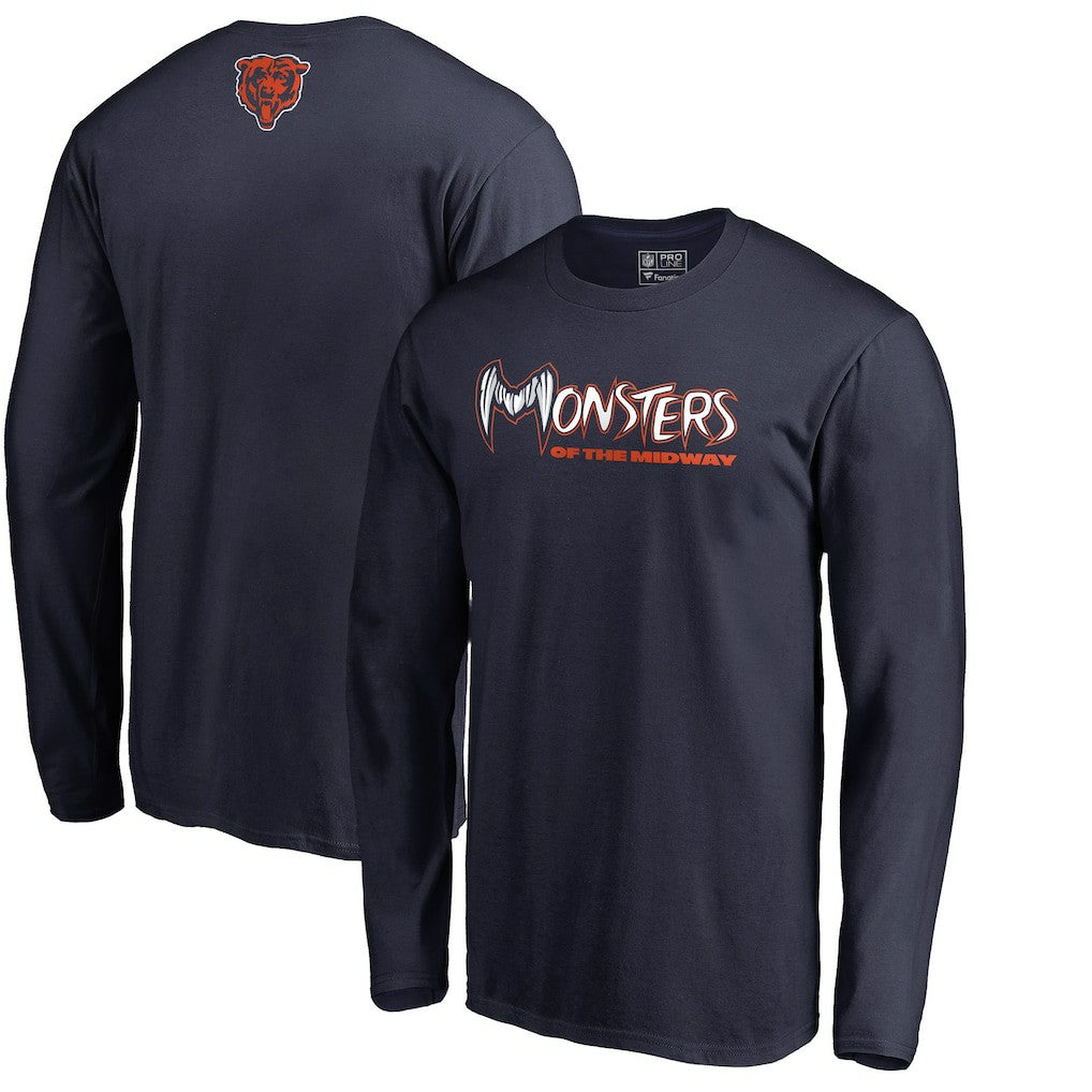 Chicago Bears Monsters Long Sleeve T-Shirt Navy | NFL