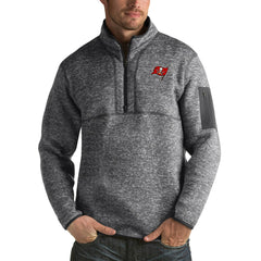 Tampa Bay Buccaneers Antigua Fortune Big & Tall Quarter-Zip Pullover Jacket Charcoal | NFL