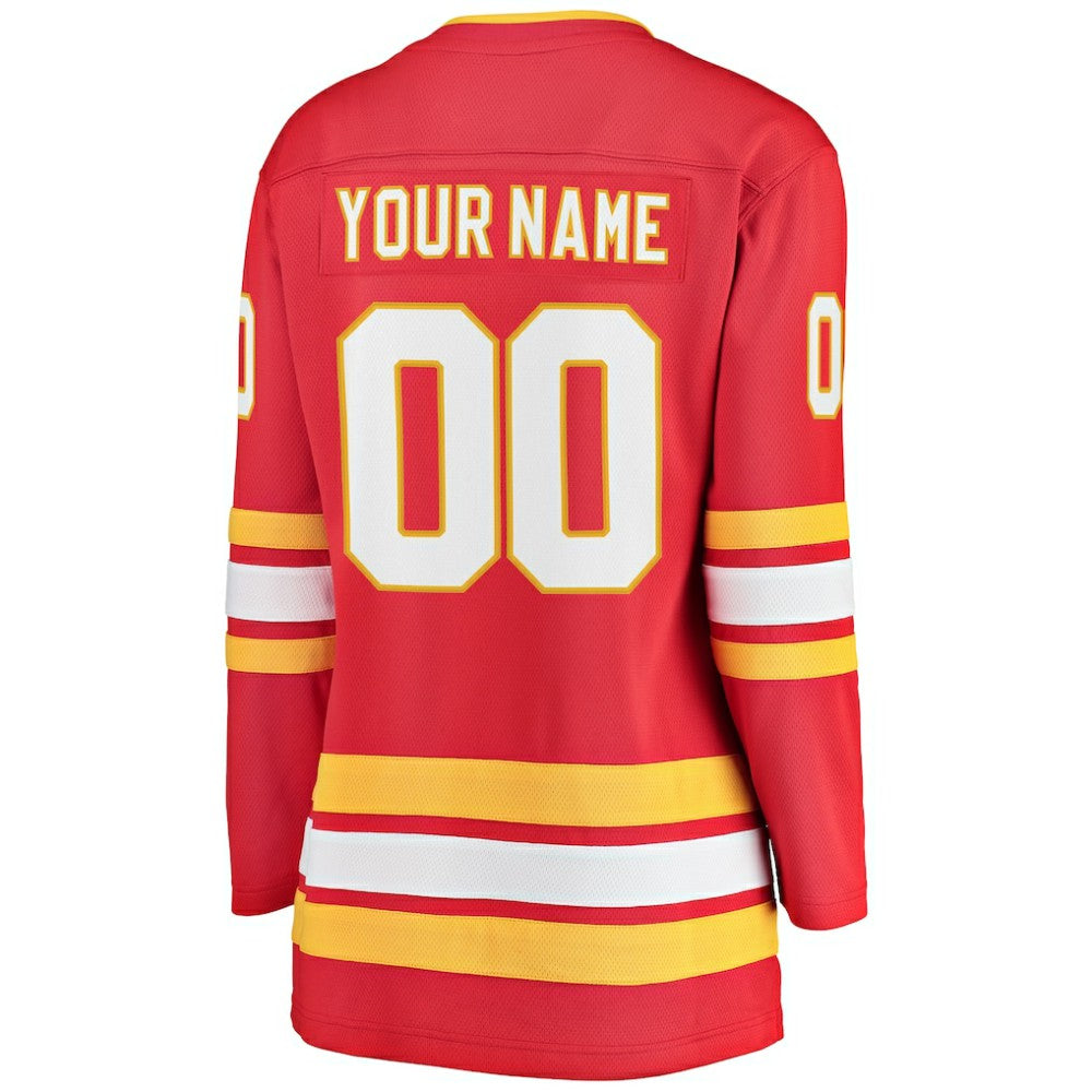 Calgary Flames Fanatics Women's Home Breakaway Custom Jersey - Red - NHL