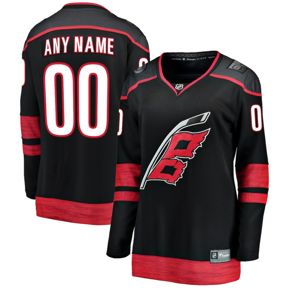 Carolina Hurricanes Fanatics Women's Home Breakaway Custom Jersey - Black - NHL