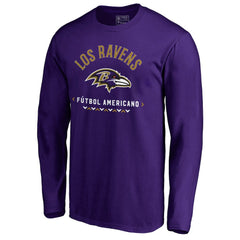 Baltimore Ravens Futbol Americano Long Sleeve T-Shirt Purple | NFL