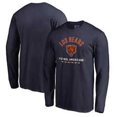 Chicago Bears Futbol Americano Long Sleeve T-Shirt Navy | NFL