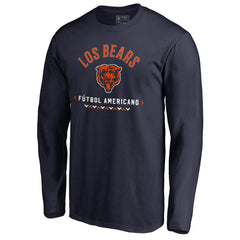 Chicago Bears Futbol Americano Long Sleeve T-Shirt Navy | NFL