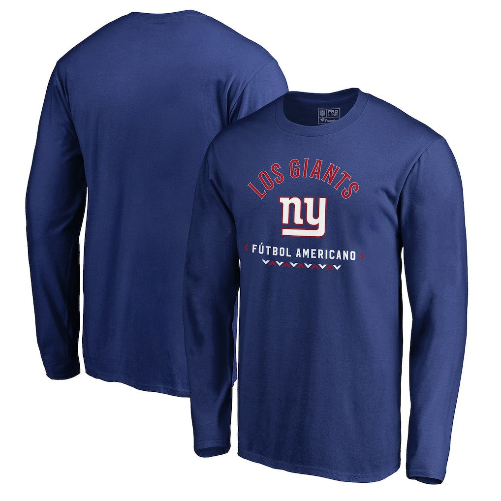 New York Giants Futbol Americano Long Sleeve T-Shirt Royal | NFL