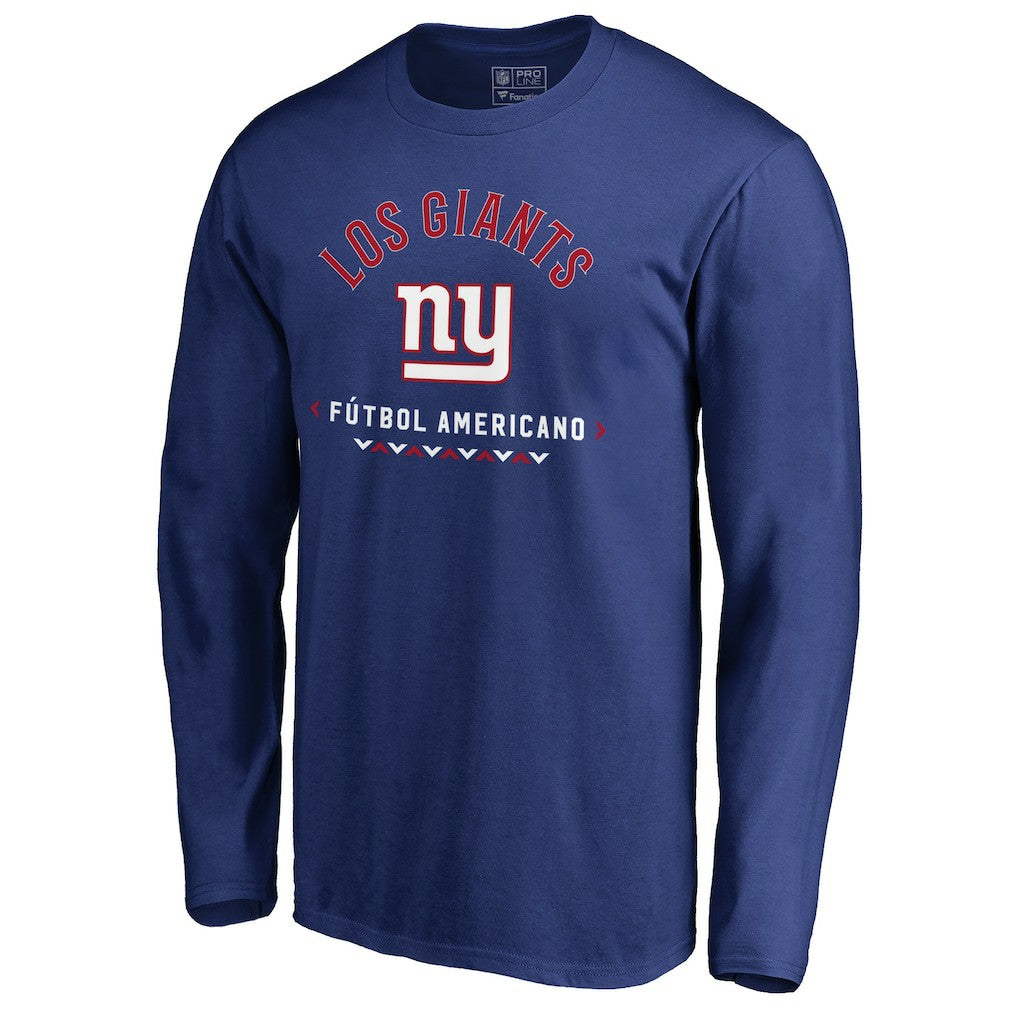 New York Giants Futbol Americano Long Sleeve T-Shirt Royal | NFL
