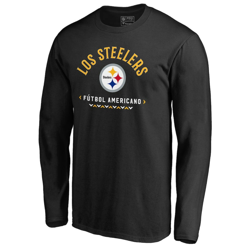 Pittsburgh Steelers Futbol Americano Long Sleeve T-Shirt Black | NFL