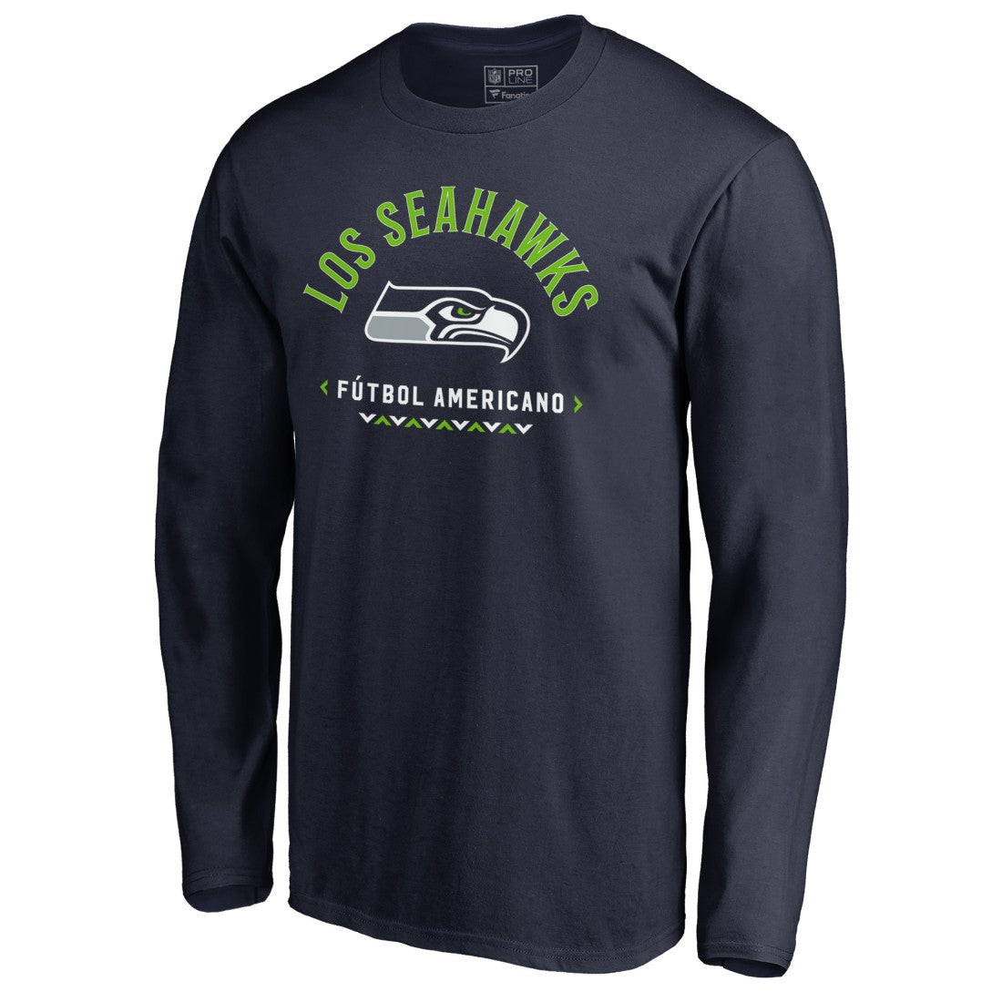 Seattle Seahawks Futbol Americano Long Sleeve T-Shirt College Navy | NFL