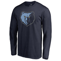 Memphis Grizzlies New Primary Logo Long Sleeve T-Shirt Navy - NBA