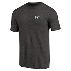Dallas Stars Primary Logo Left Chest Distressed Tri-Blend T-Shirt - Black - NHL