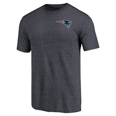 New England Patriots Primary Logo Left Chest Distressed Tri-Blend T-Shirt Heathered Navy | NFL