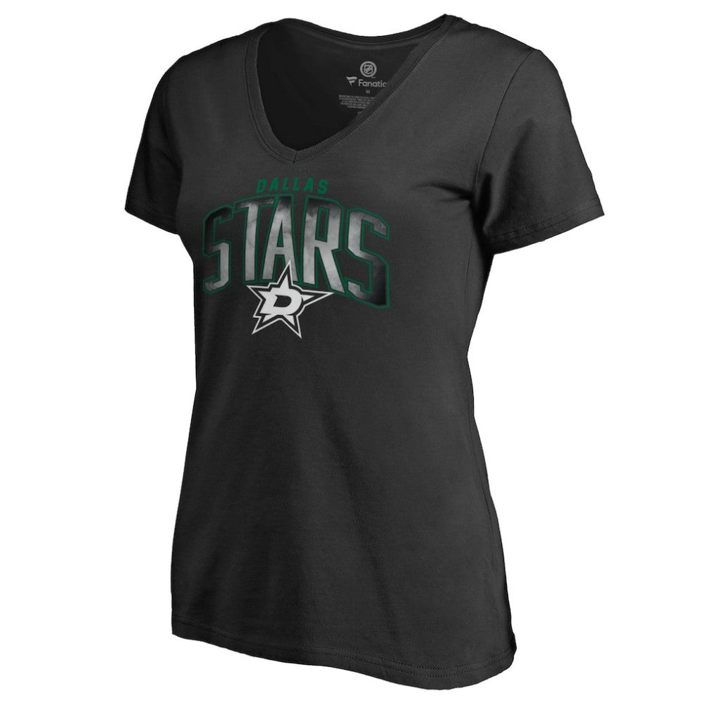 Dallas Stars Women's Arch Smoke V-Neck T-Shirt - Black - NHL