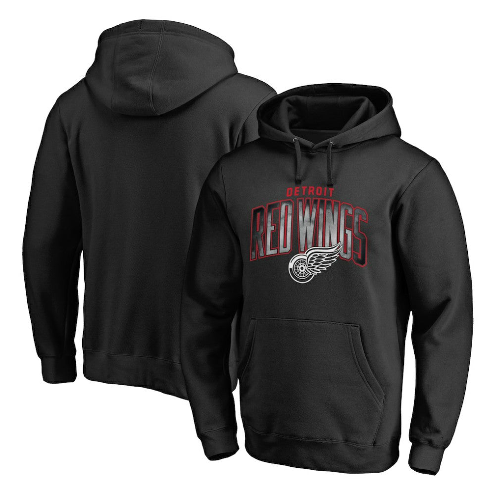 Detroit Red Wings Arch Smoke Pullover Hoodie - Black - NHL