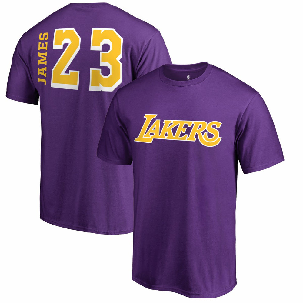 LeBron James Los Angeles Lakers Sidesweep Name & Number T-Shirt Purple - NBA