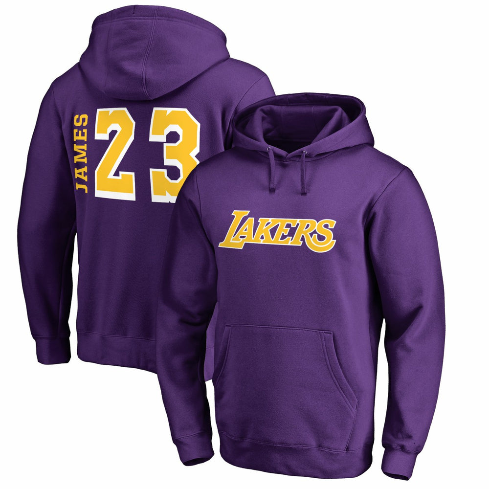 LeBron James Los Angeles Lakers Sidesweep Name & Number Pullover Hoodie Purple - NBA