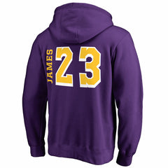 LeBron James Los Angeles Lakers Sidesweep Name & Number Pullover Hoodie Purple - NBA