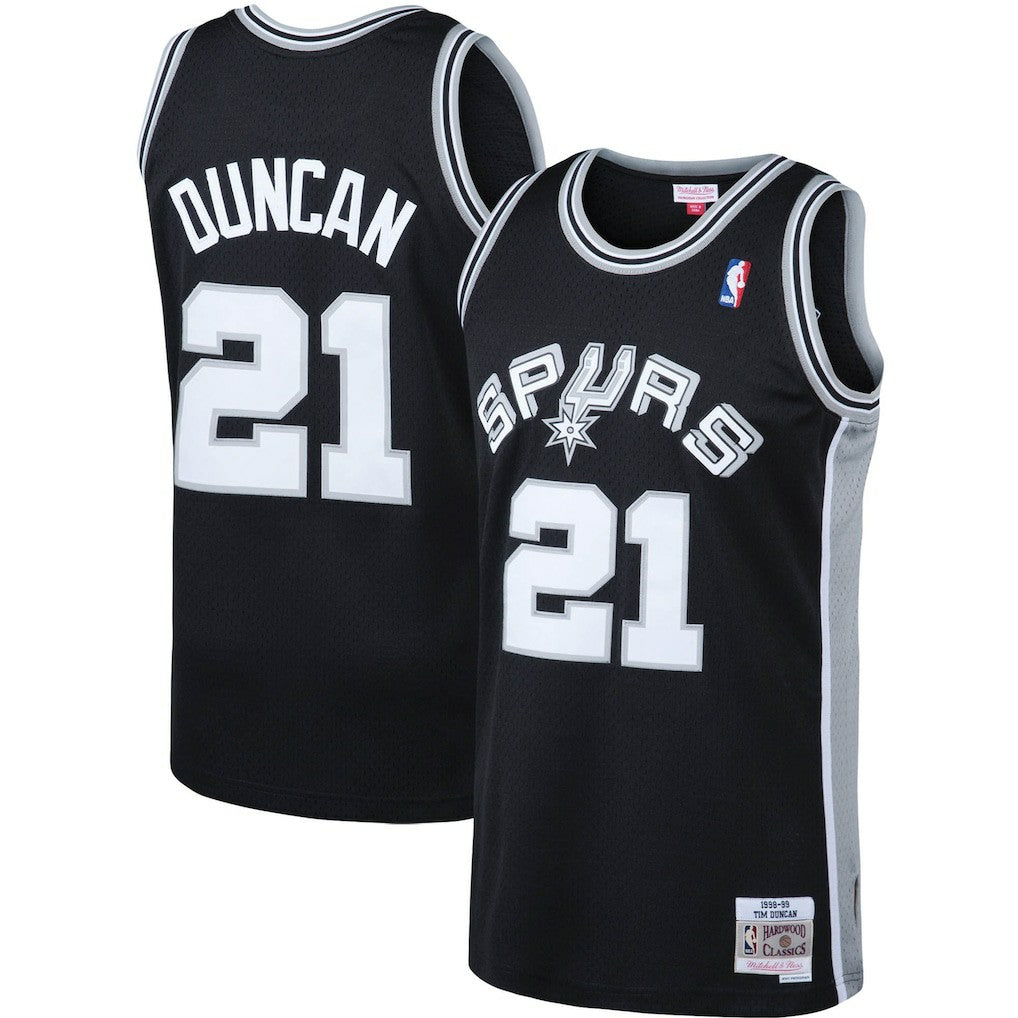 Tim Duncan San Antonio Spurs 1998/99 Big & Tall Hardwood Classics Swingman Jersey Black - NBA