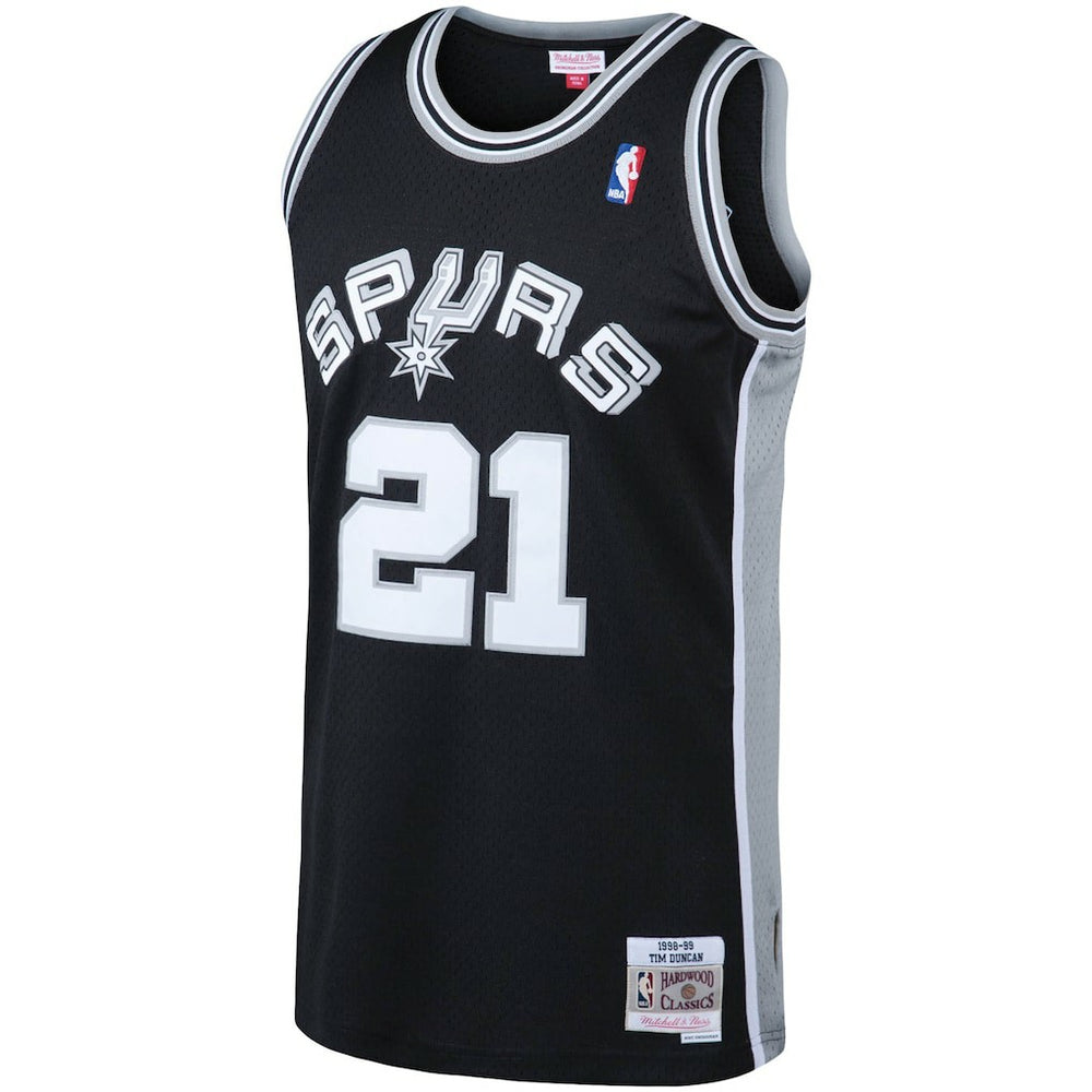 Tim Duncan San Antonio Spurs 1998/99 Big & Tall Hardwood Classics Swingman Jersey Black - NBA
