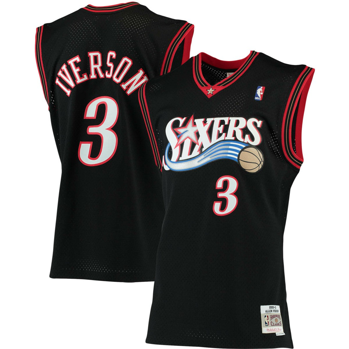 Allen Iverson Philadelphia 76ers 2000/01 Big & Tall Hardwood Classics Swingman Jersey Black - NBA