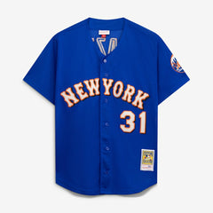 Mike Piazza New York Mets Mitchell & Ness Cooperstown Collection Mesh Batting Practice Button-Up Jersey - MLB