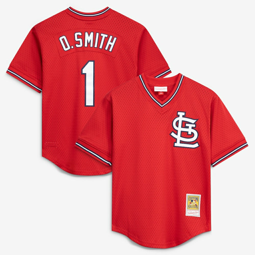 Ozzie Smith St. Louis Cardinals Mitchell & Ness Youth Cooperstown Collection Mesh Batting Practice Jersey - MLB