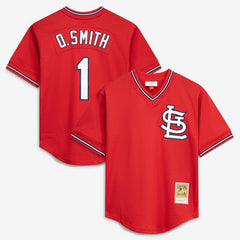 Ozzie Smith St. Louis Cardinals Mitchell & Ness Youth Cooperstown Collection Mesh Batting Practice Jersey - MLB