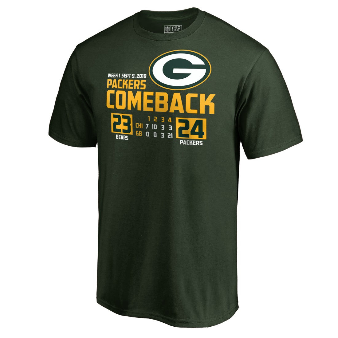 Green Bay Packers The Comeback T-Shirt Green | NFL