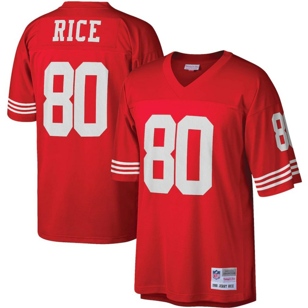 Jerry Rice San Francisco 49ers Big & Tall 1990 Retired Player Replica Jersey Scarlet | Mitchell & Ness