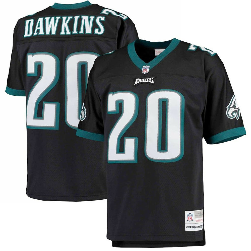 Brian Dawkins Philadelphia Eagles Big & Tall 2004 Retired Player Replica Jersey Black | Mitchell & Ness
