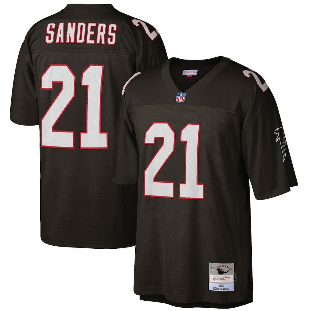 Deion Sanders Atlanta Falcons Big & Tall 1992 Retired Player Replica Jersey Black | Mitchell & Ness
