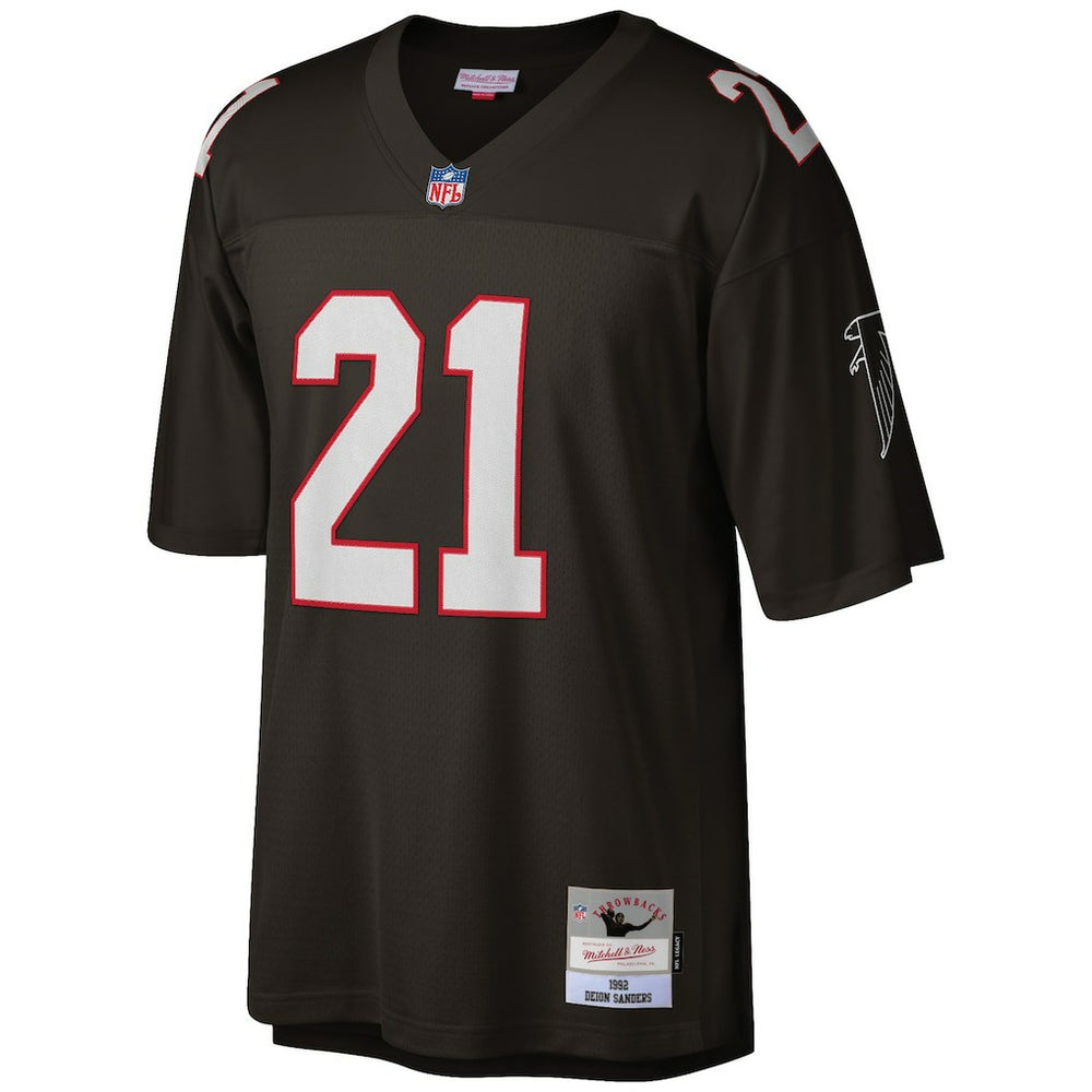 Deion Sanders Atlanta Falcons Big & Tall 1992 Retired Player Replica Jersey Black | Mitchell & Ness