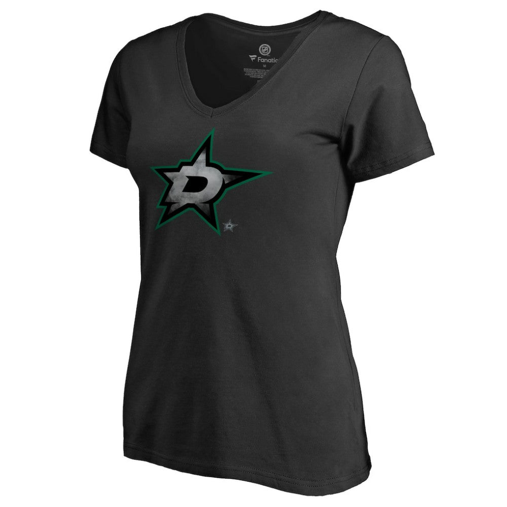 Dallas Stars Women's Core Smoke V-Neck T-Shirt - Black - NHL