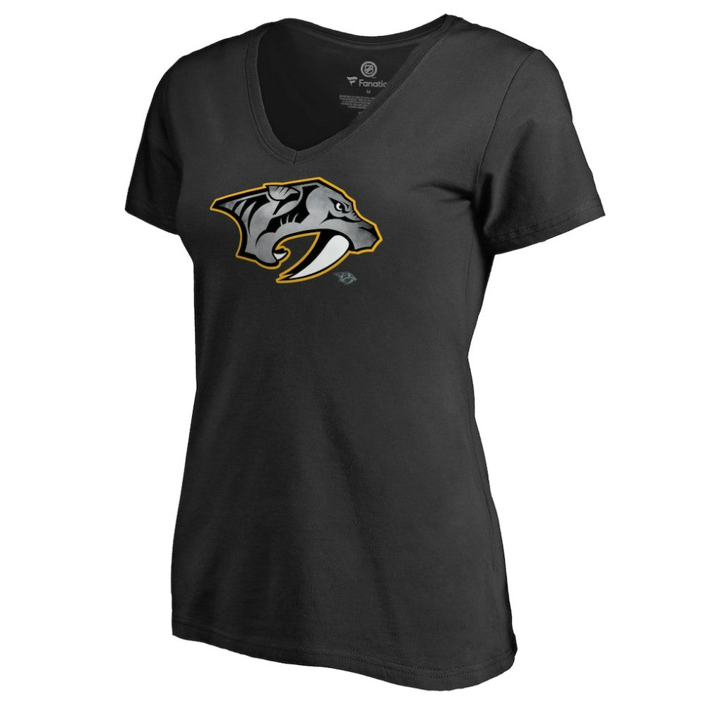 Nashville Predators Women's Core Smoke V-Neck T-Shirt - Black - NHL