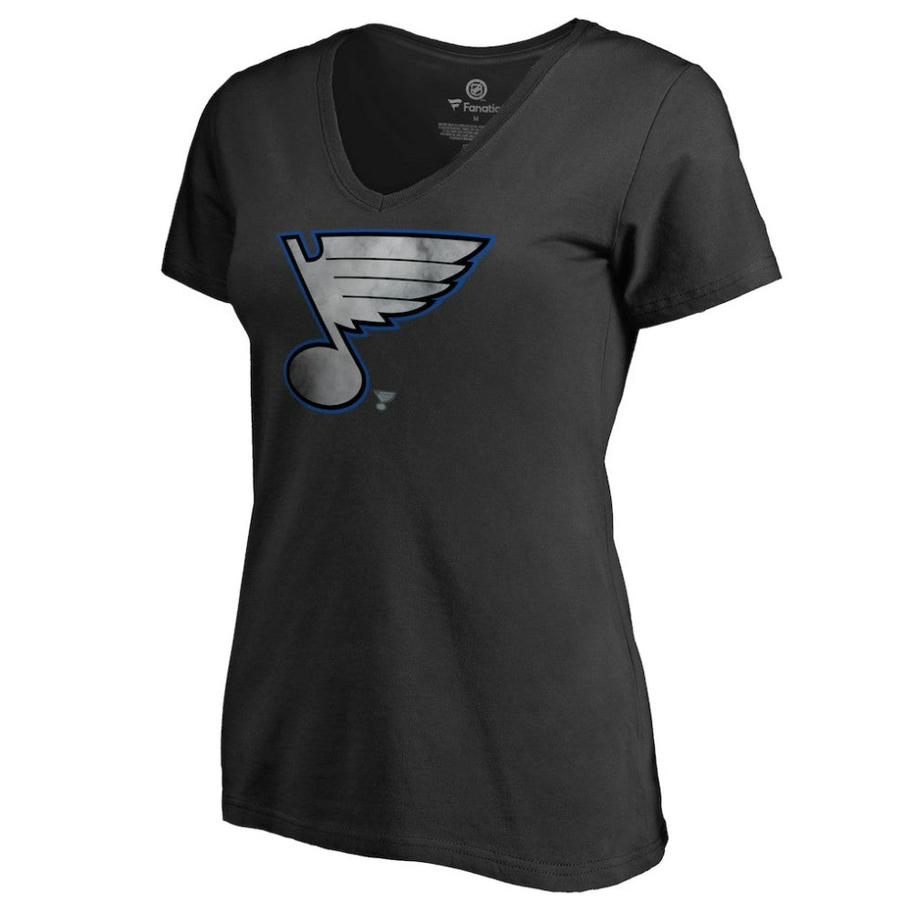 St. Louis Blues Women's Core Smoke V-Neck T-Shirt - Black - NHL