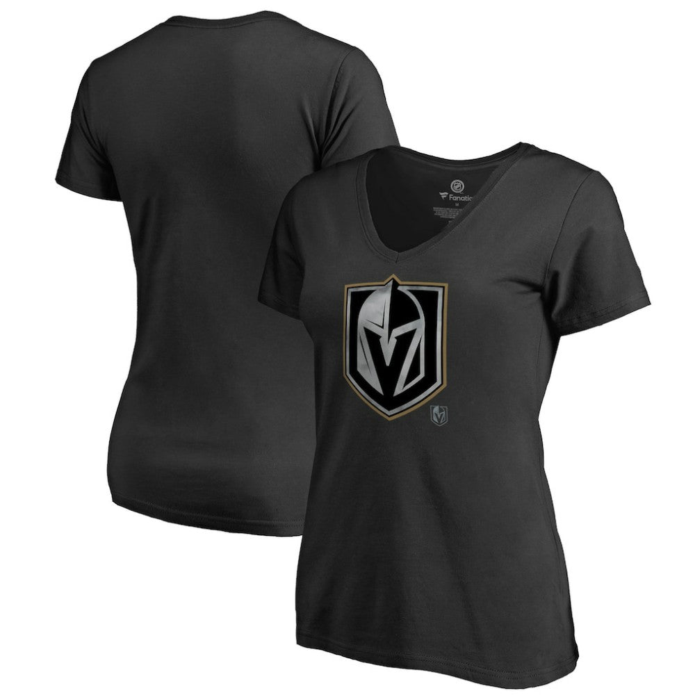 Vegas Golden Knights Women's Core Smoke V-Neck T-Shirt - Black - NHL