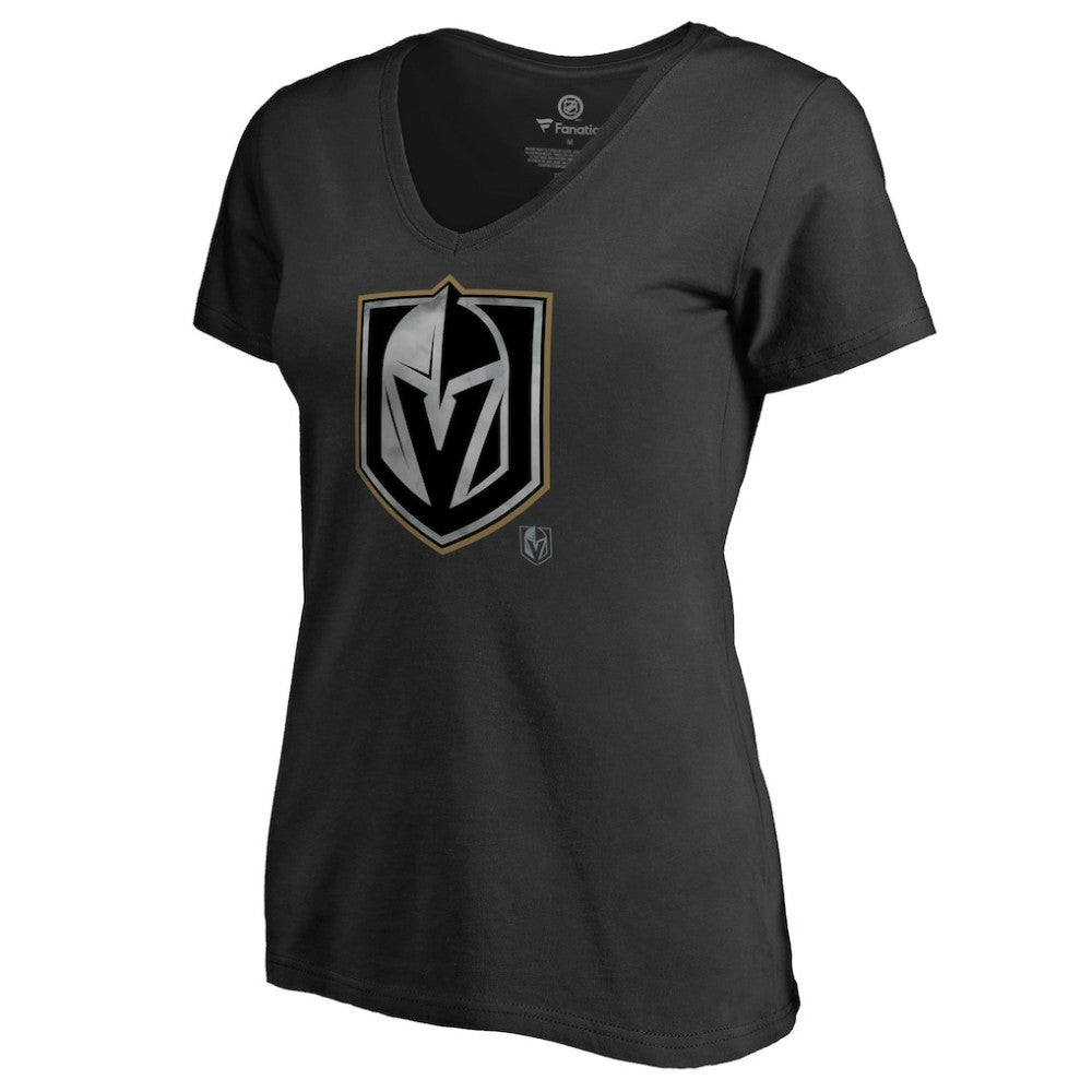 Vegas Golden Knights Women's Core Smoke V-Neck T-Shirt - Black - NHL