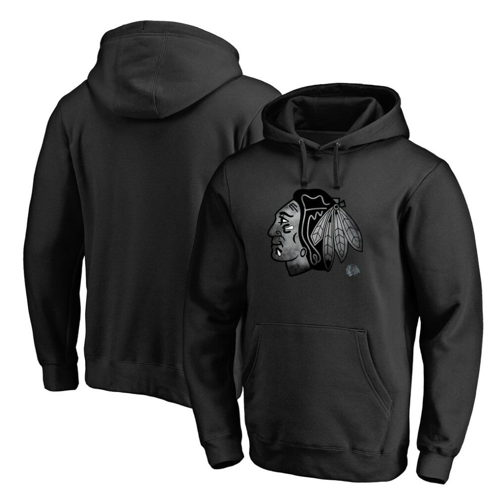 Chicago Blackhawks Core Smoke Pullover Hoodie - Black - NHL