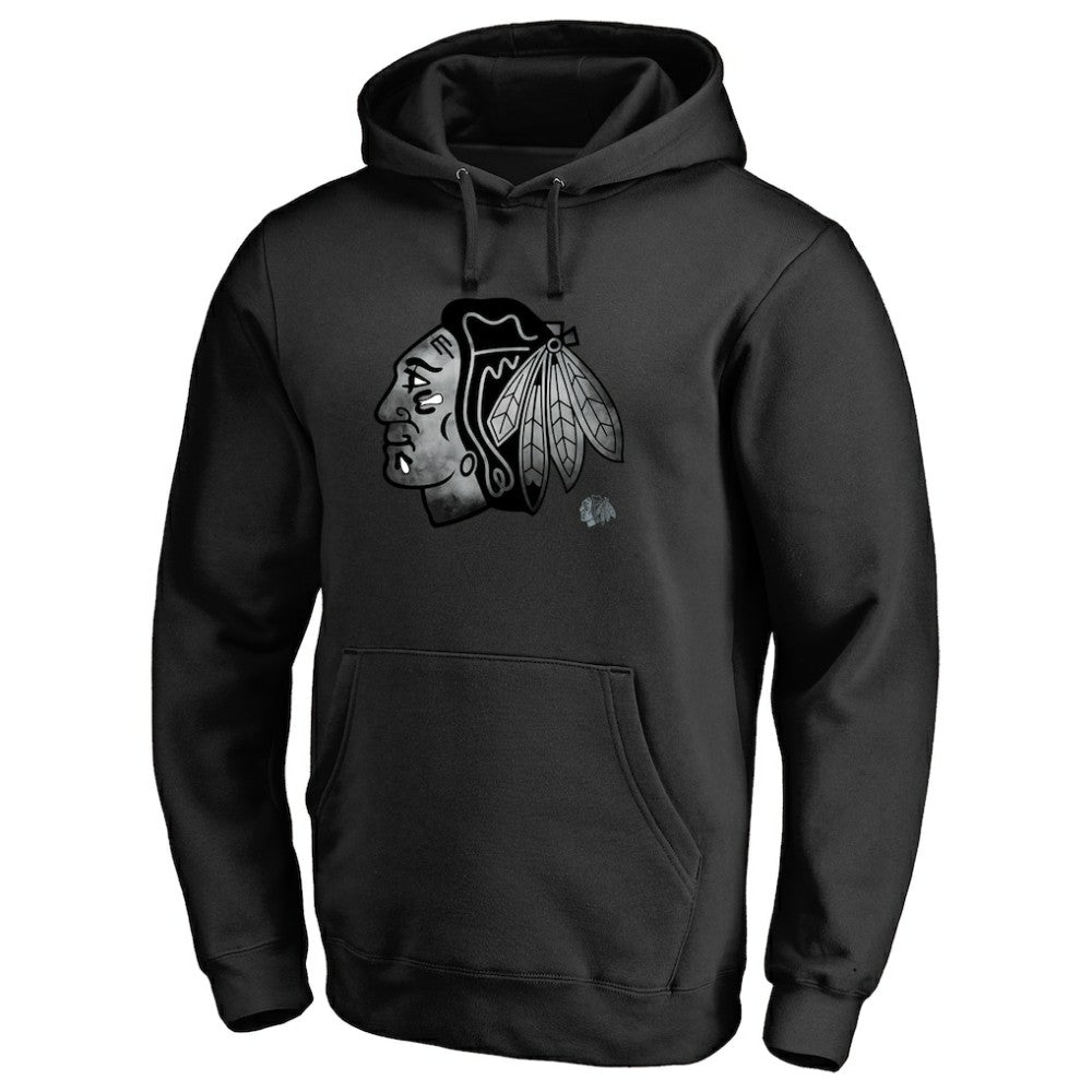 Chicago Blackhawks Core Smoke Pullover Hoodie - Black - NHL