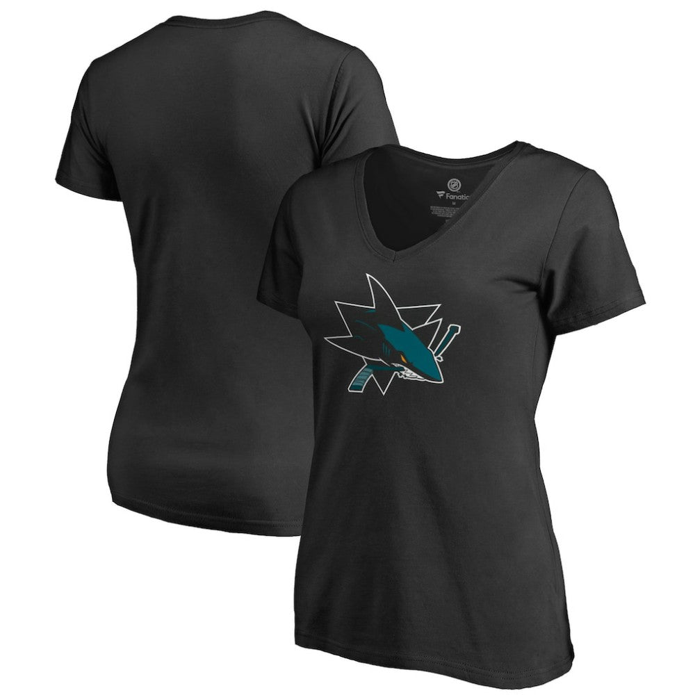 San Jose Sharks Women's Team Alternate V-Neck T-Shirt - Black - NHL