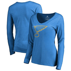 St. Louis Blues Women's Team Alternate Long Sleeve V-Neck T-Shirt - Blue - NHL