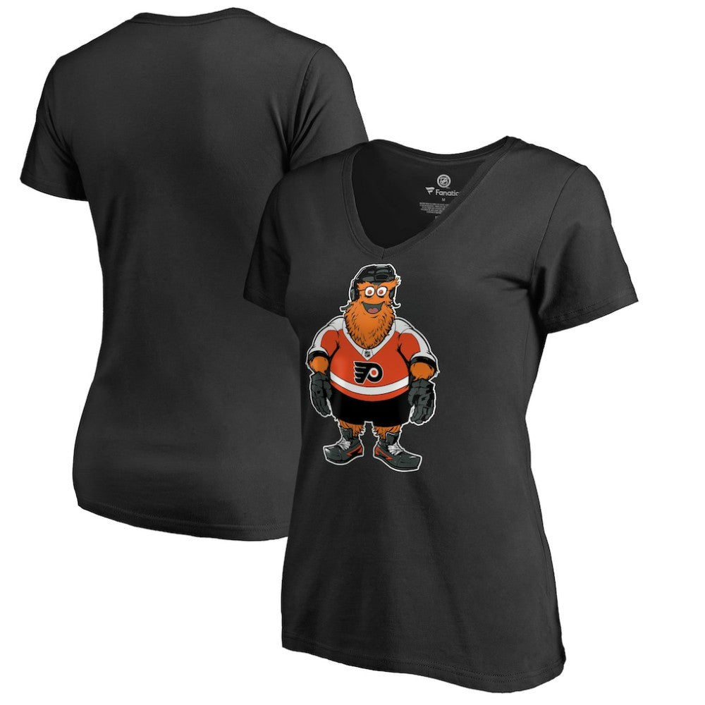 Philadelphia Flyers Women's Gritty V-Neck T-Shirt - Black - NHL