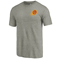 Phoenix Suns Primary Logo Left Chest Distressed Tri-Blend T-Shirt Gray - NBA