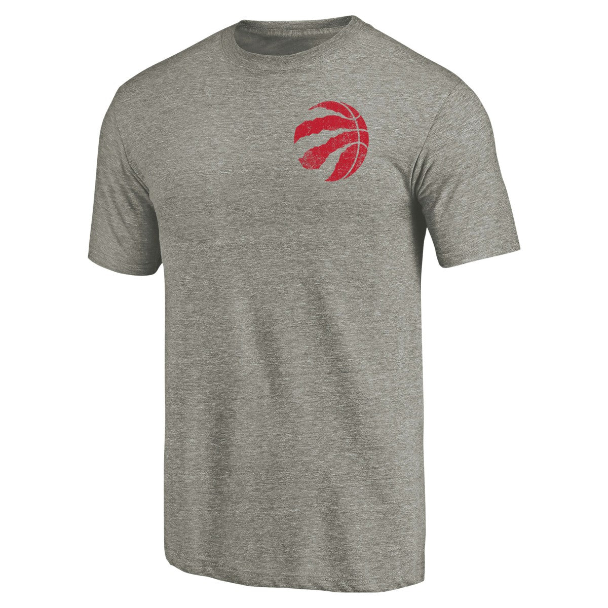 Toronto Raptors Primary Logo Left Chest Distressed Tri-Blend T-Shirt Gray - NBA