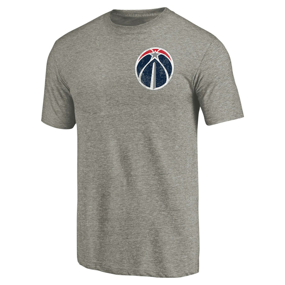 Washington Wizards Primary Logo Left Chest Distressed Tri-Blend T-Shirt Gray - NBA