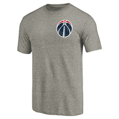 Washington Wizards Primary Logo Left Chest Distressed Tri-Blend T-Shirt Gray - NBA