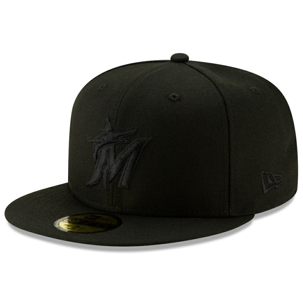 Miami Marlins New Era 2019 Black-on-Black 59FIFTY Fitted Hat - MLB