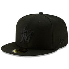 Miami Marlins New Era 2019 Black-on-Black 59FIFTY Fitted Hat - MLB